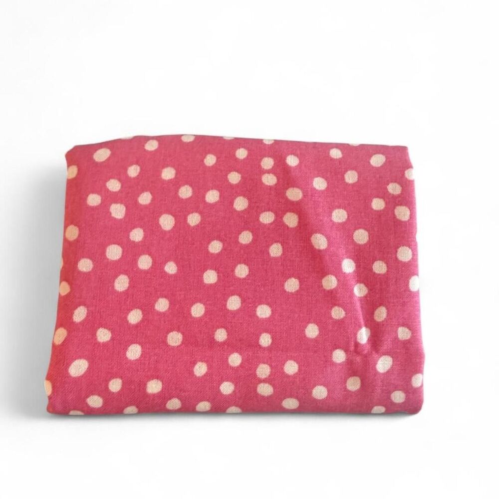 18” x 21” Pink White Polka Dot Cotton Fabric Fat Quarter Quilting Sewing Craft